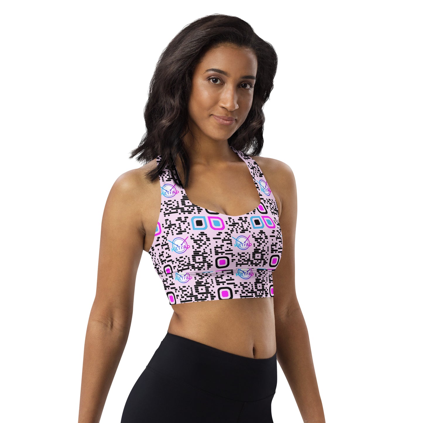 Longline sports bra (Pink)