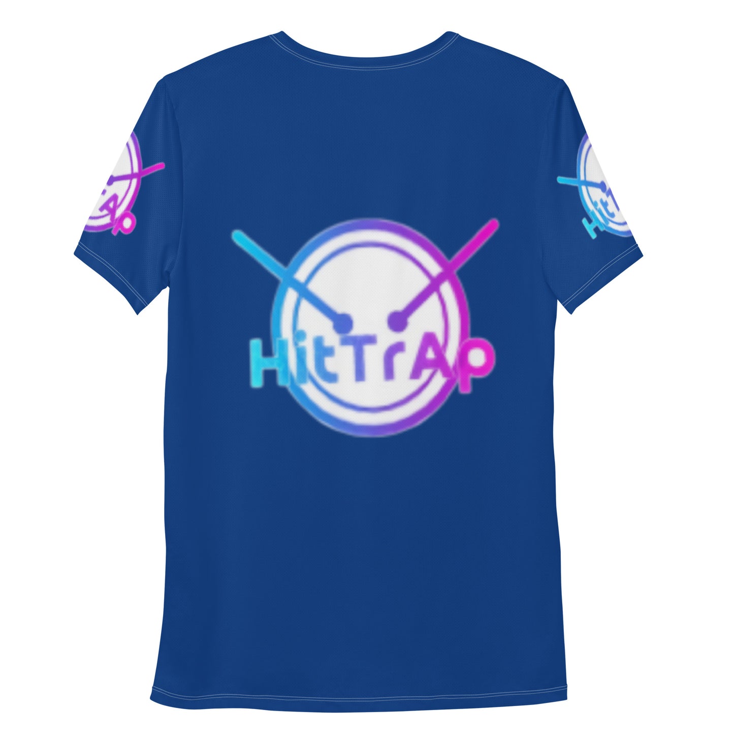 All-Over Print Men's Athletic T-shirt (Blue, White QR)