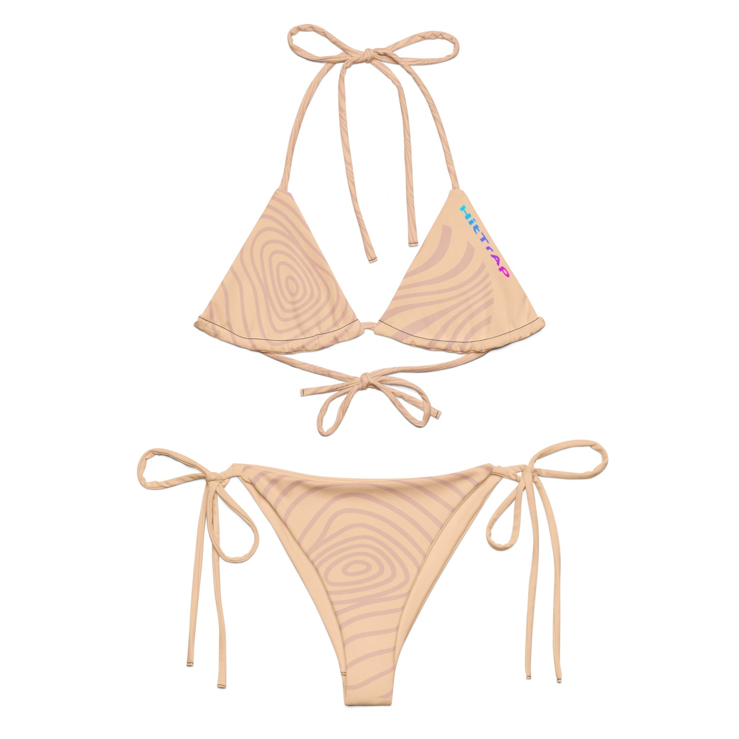 All-over print recycled string bikini (Vanilla Wave)