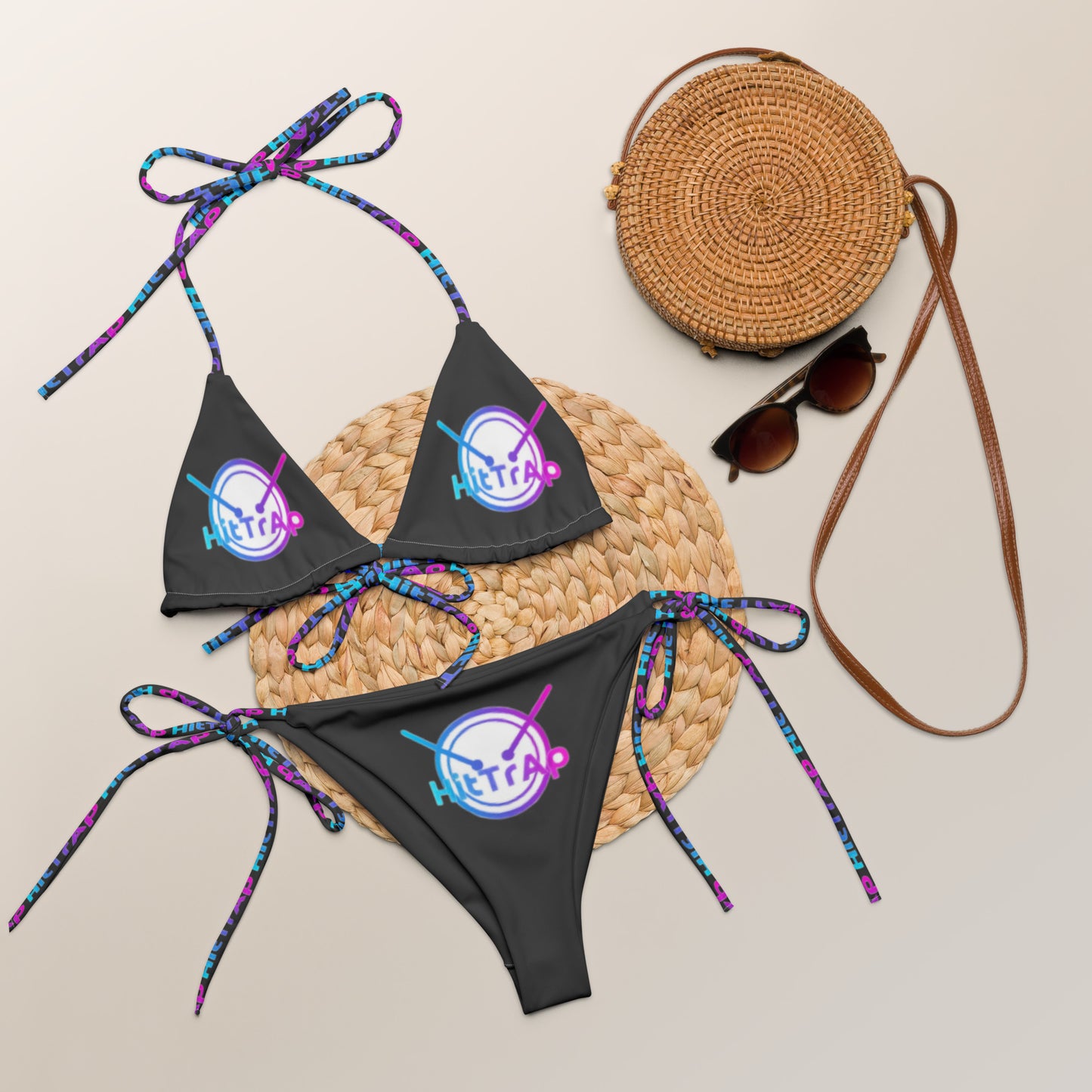 All-over print recycled string bikini (Eclipse TrAp)