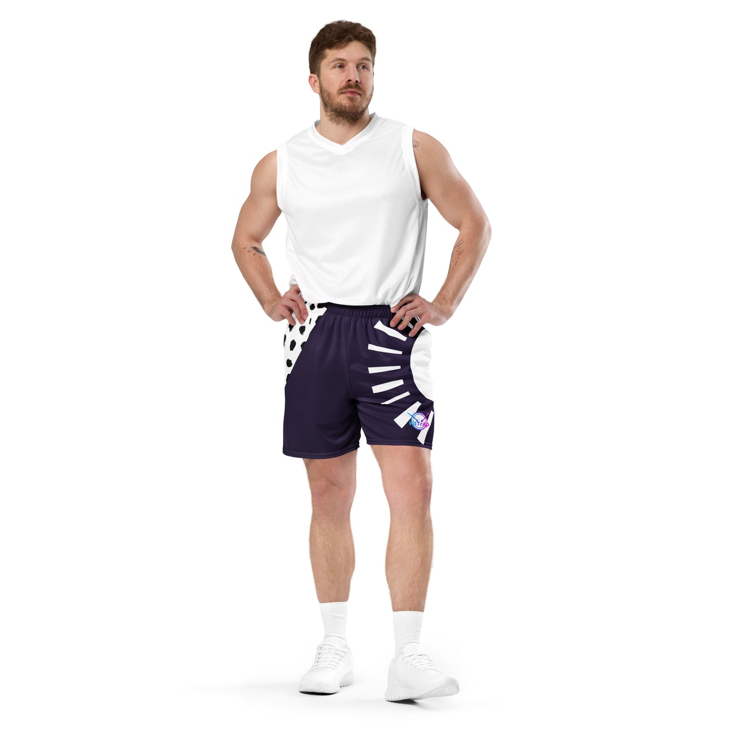 HitTrAp Purple Panther mesh shorts