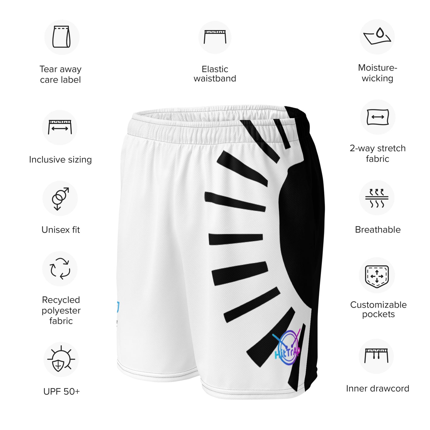 HitTrAp B&W Solid mesh shorts
