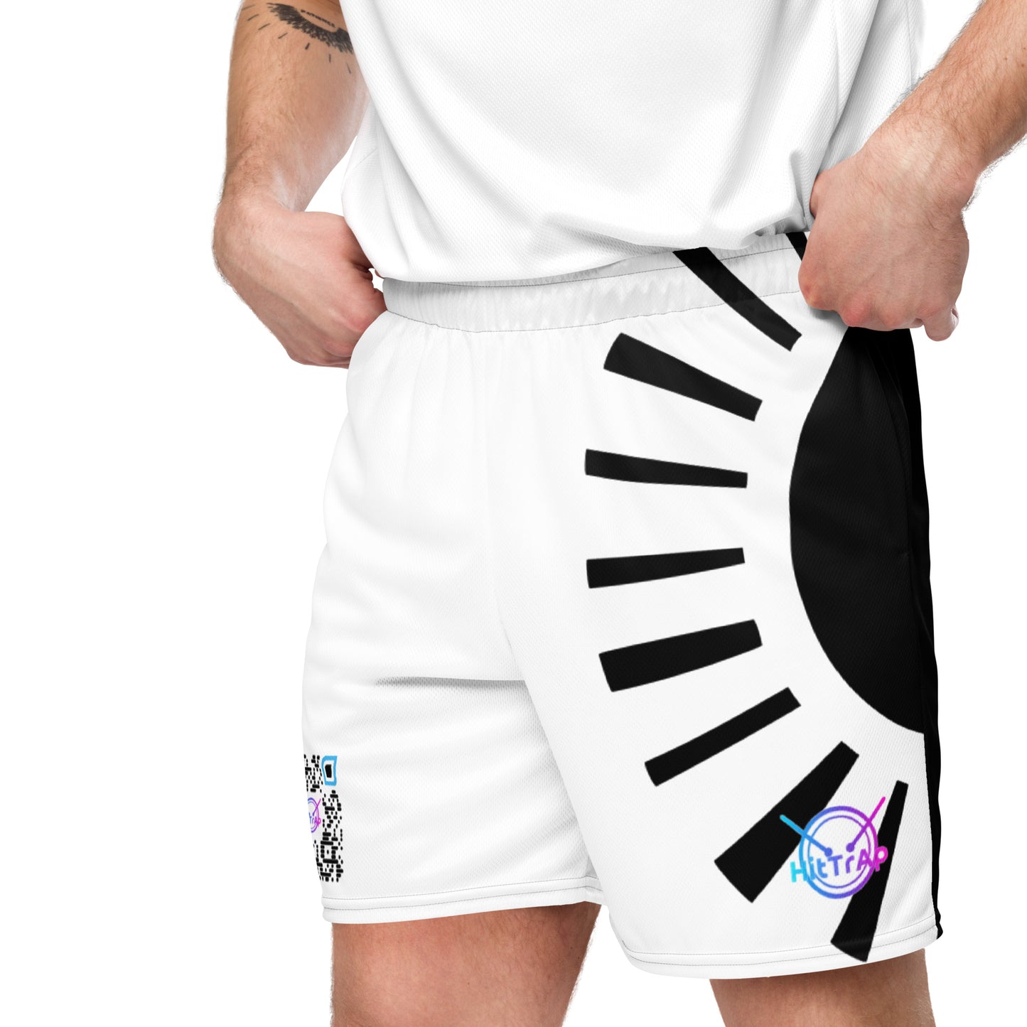 HitTrAp B&W Solid mesh shorts