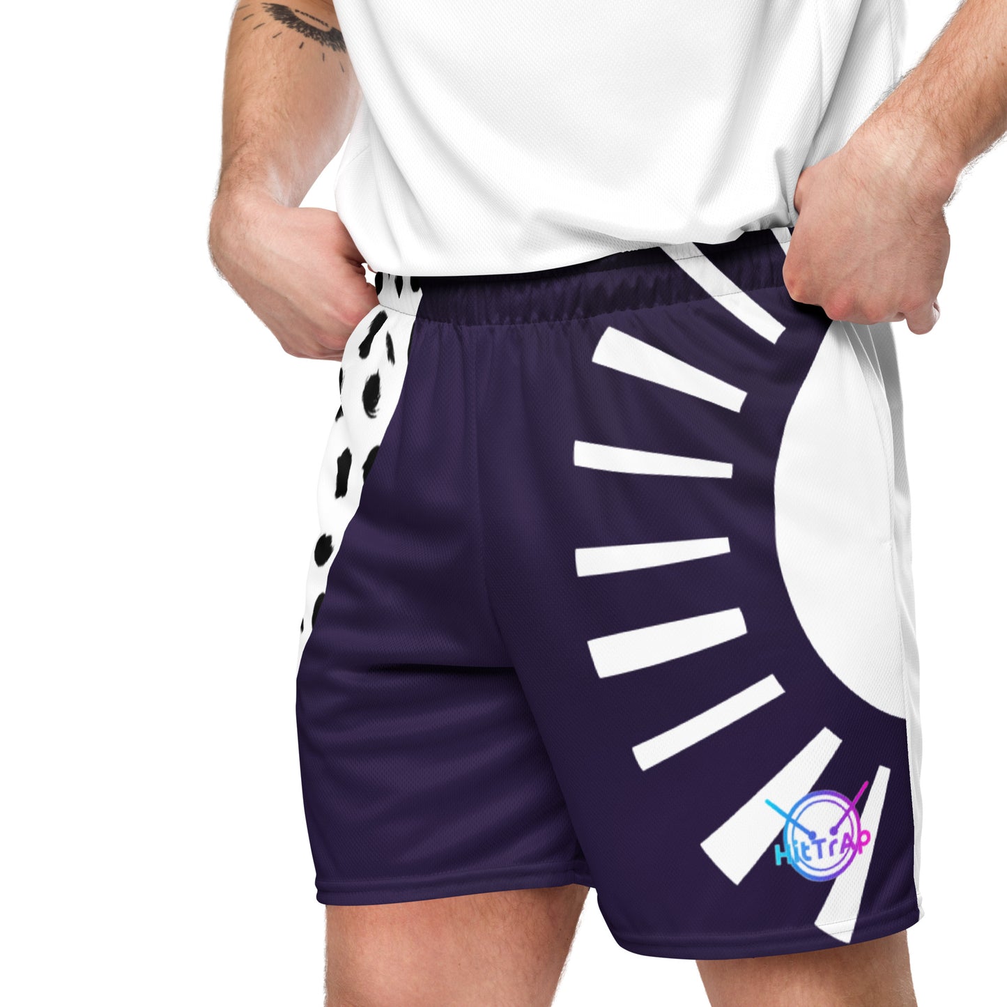 HitTrAp Purple Panther mesh shorts