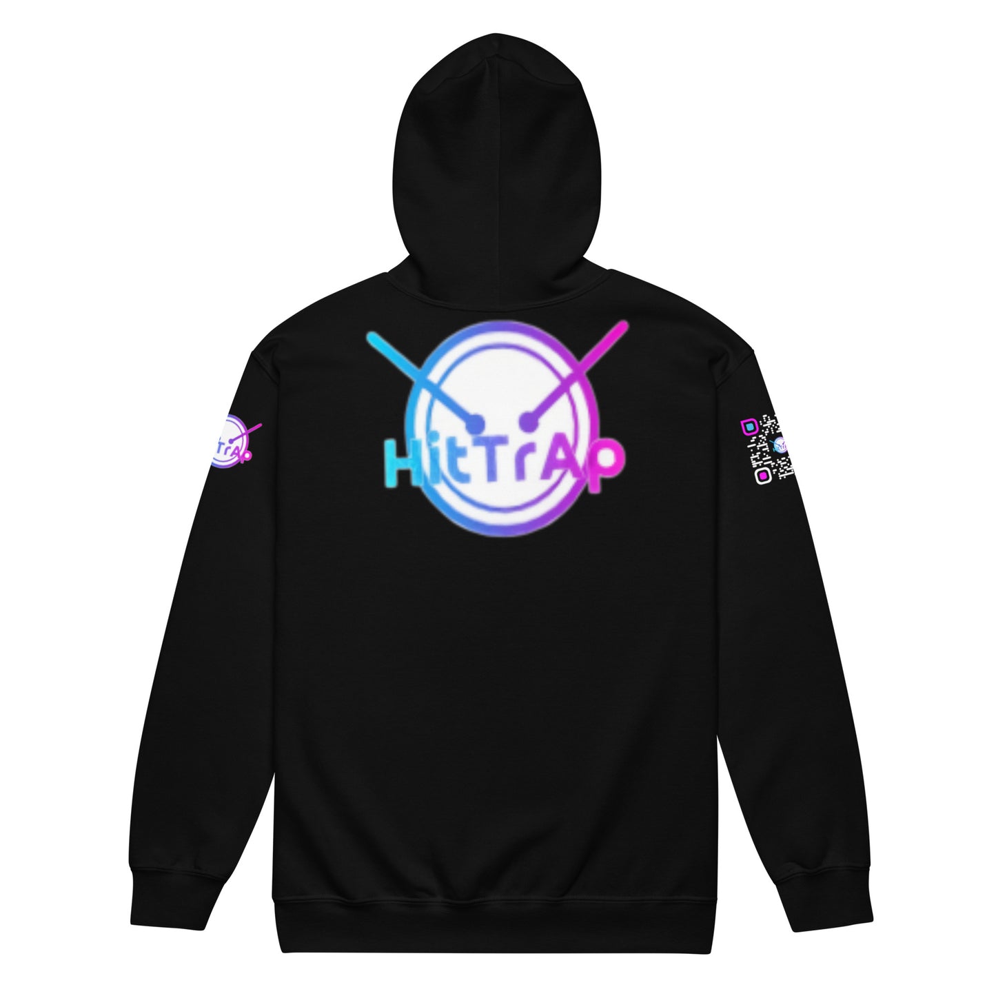 HitTrAp WhiteQR heavy zip hoodie