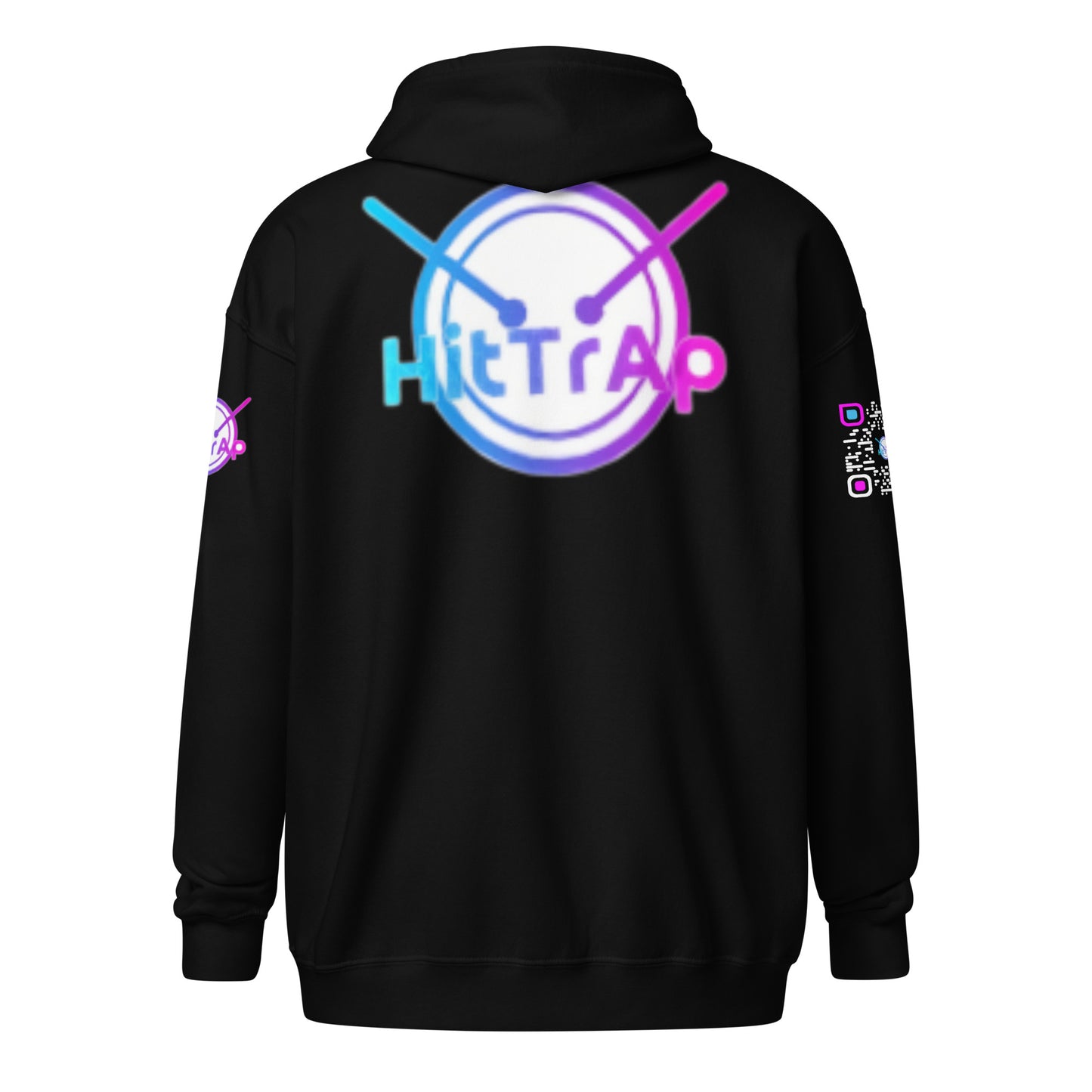 HitTrAp WhiteQR heavy zip hoodie