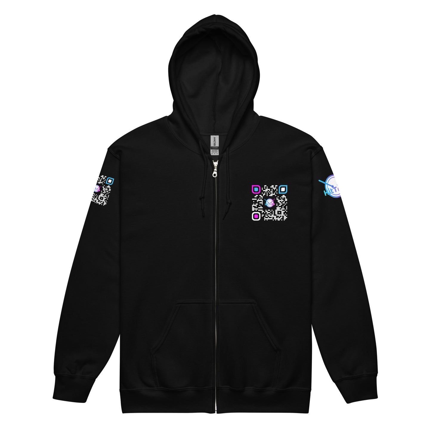 HitTrAp WhiteQR heavy zip hoodie