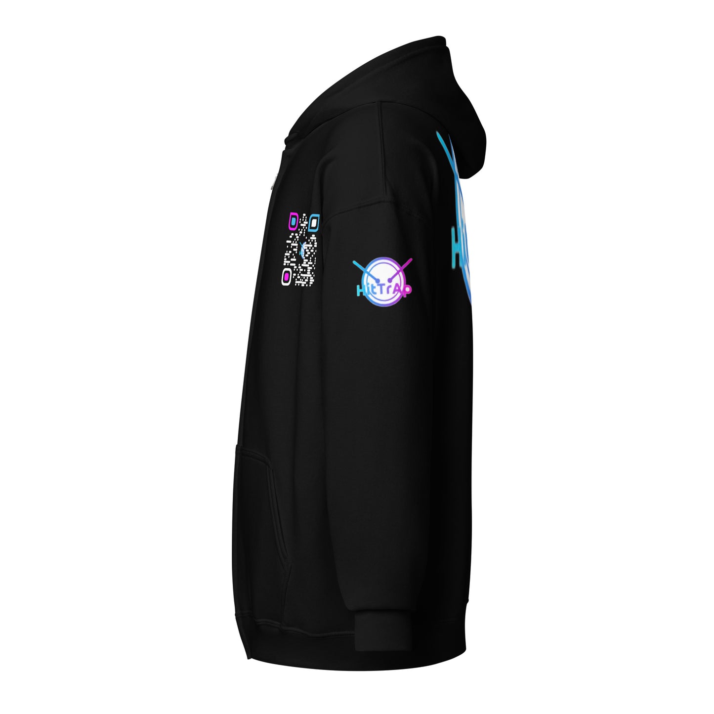 HitTrAp WhiteQR heavy zip hoodie