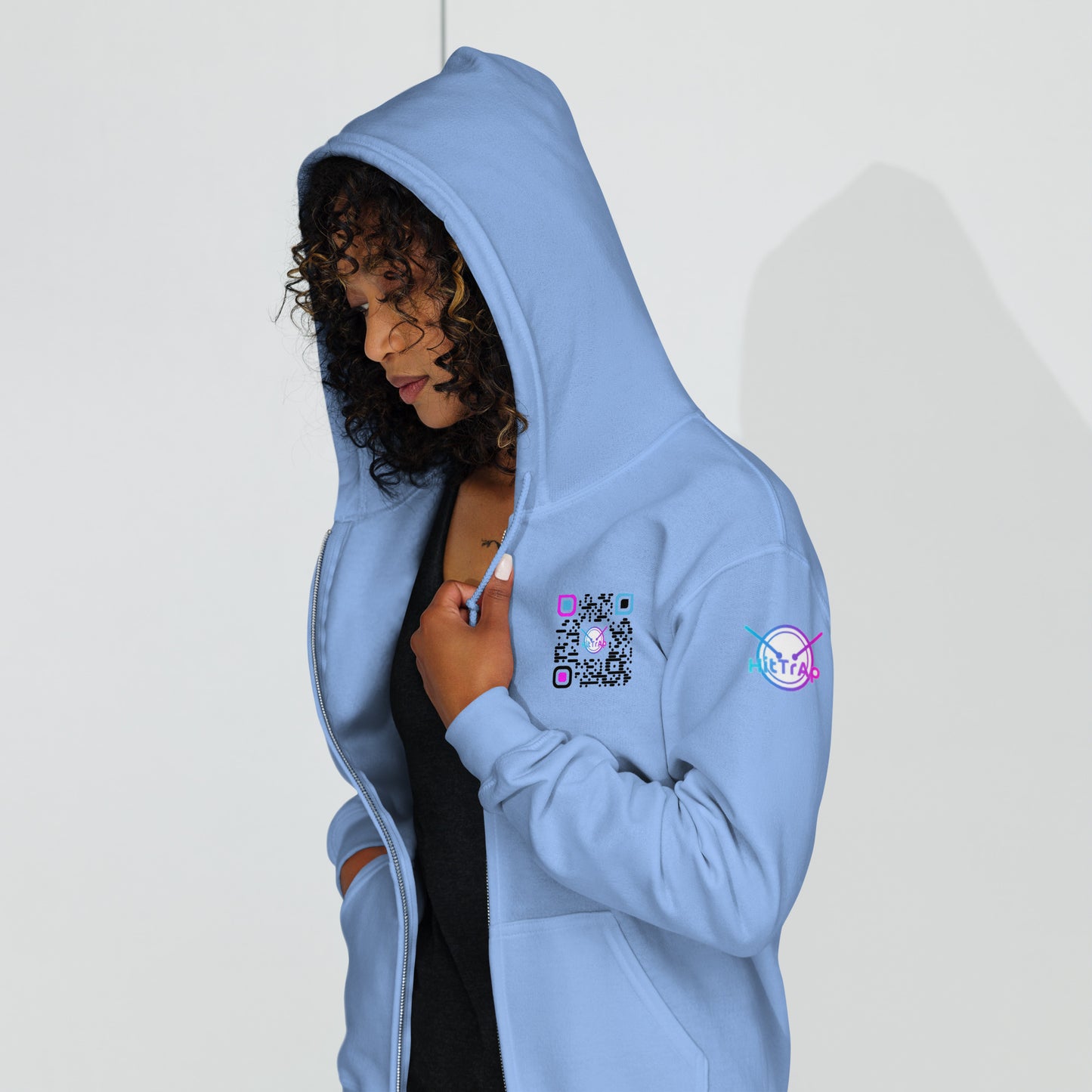 HitTrAp BlackQR heavy zip hoodie