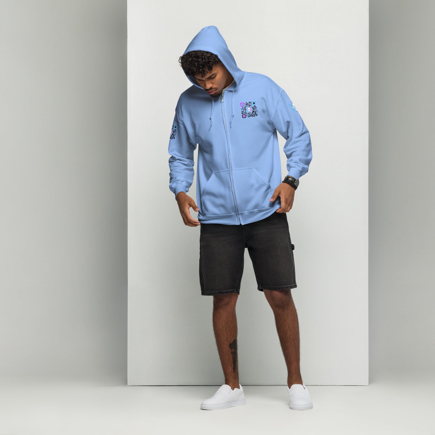 HitTrAp BlackQR heavy zip hoodie