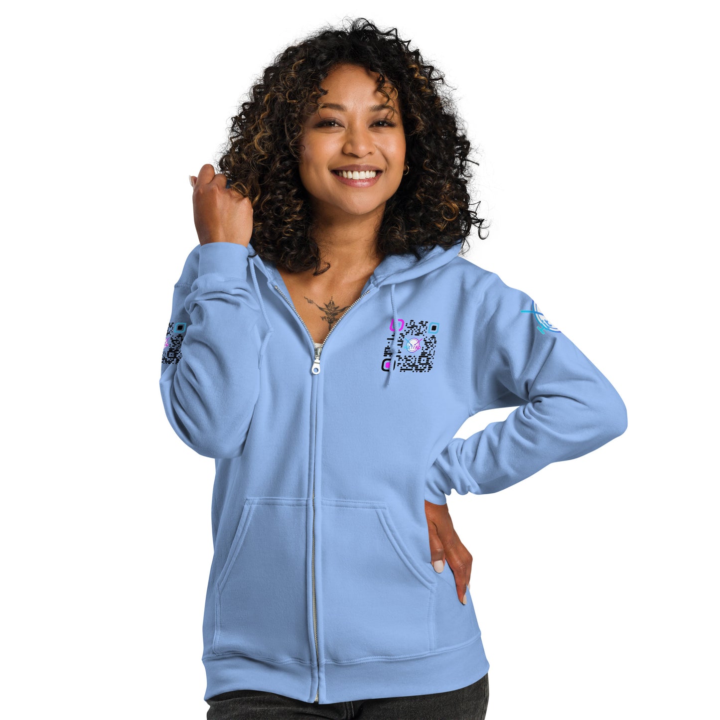 HitTrAp BlackQR heavy zip hoodie