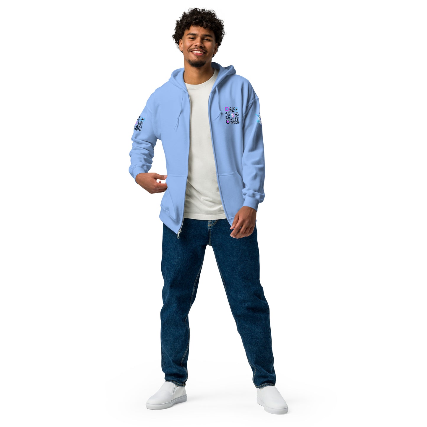 HitTrAp BlackQR heavy zip hoodie