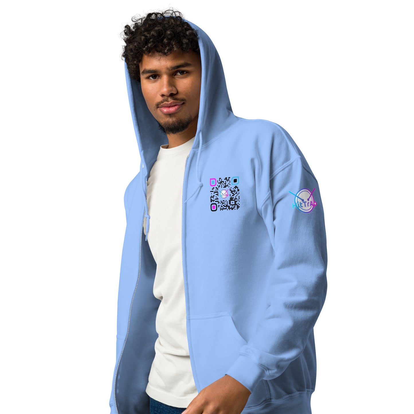 HitTrAp BlackQR heavy zip hoodie