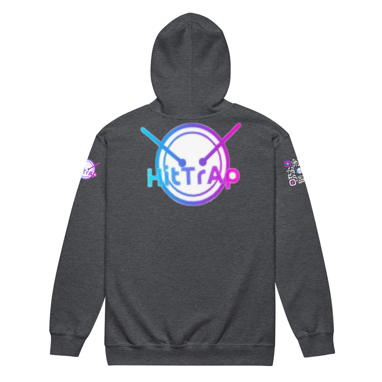 HitTrAp WhiteQR heavy zip hoodie