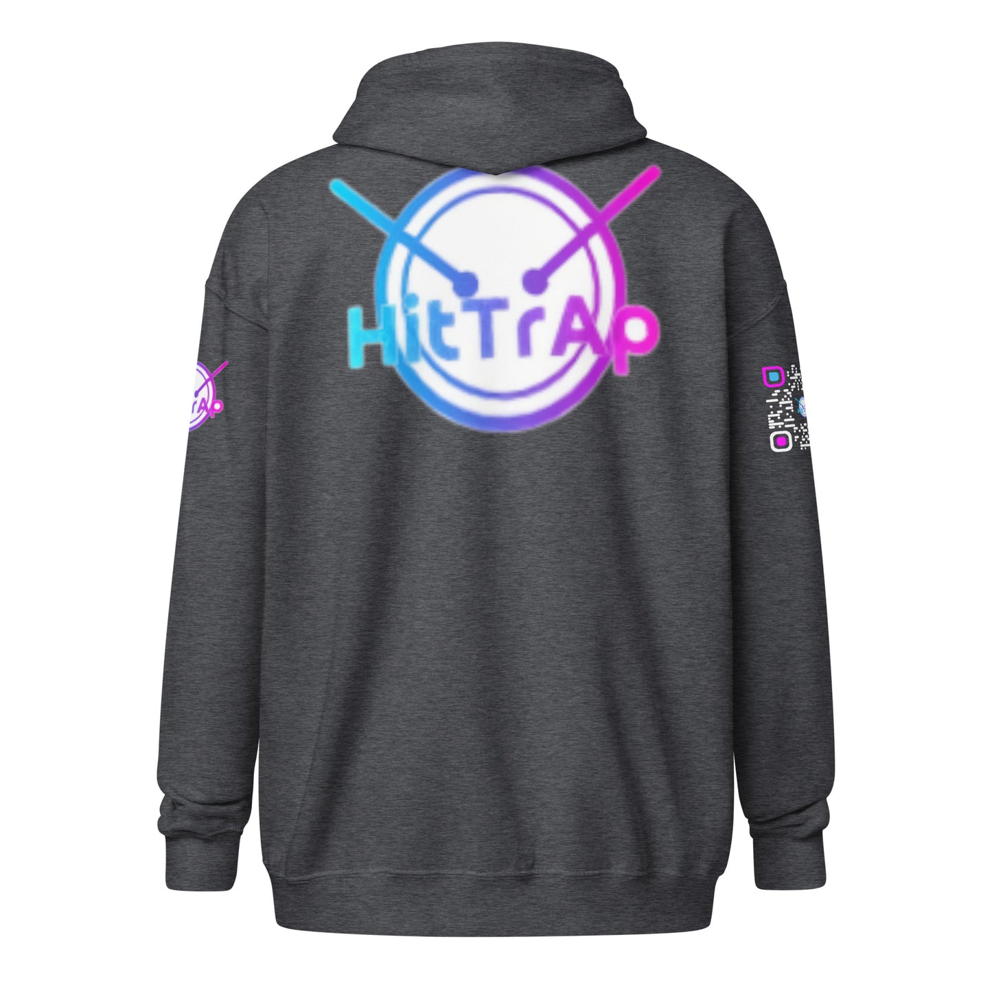 HitTrAp WhiteQR heavy zip hoodie
