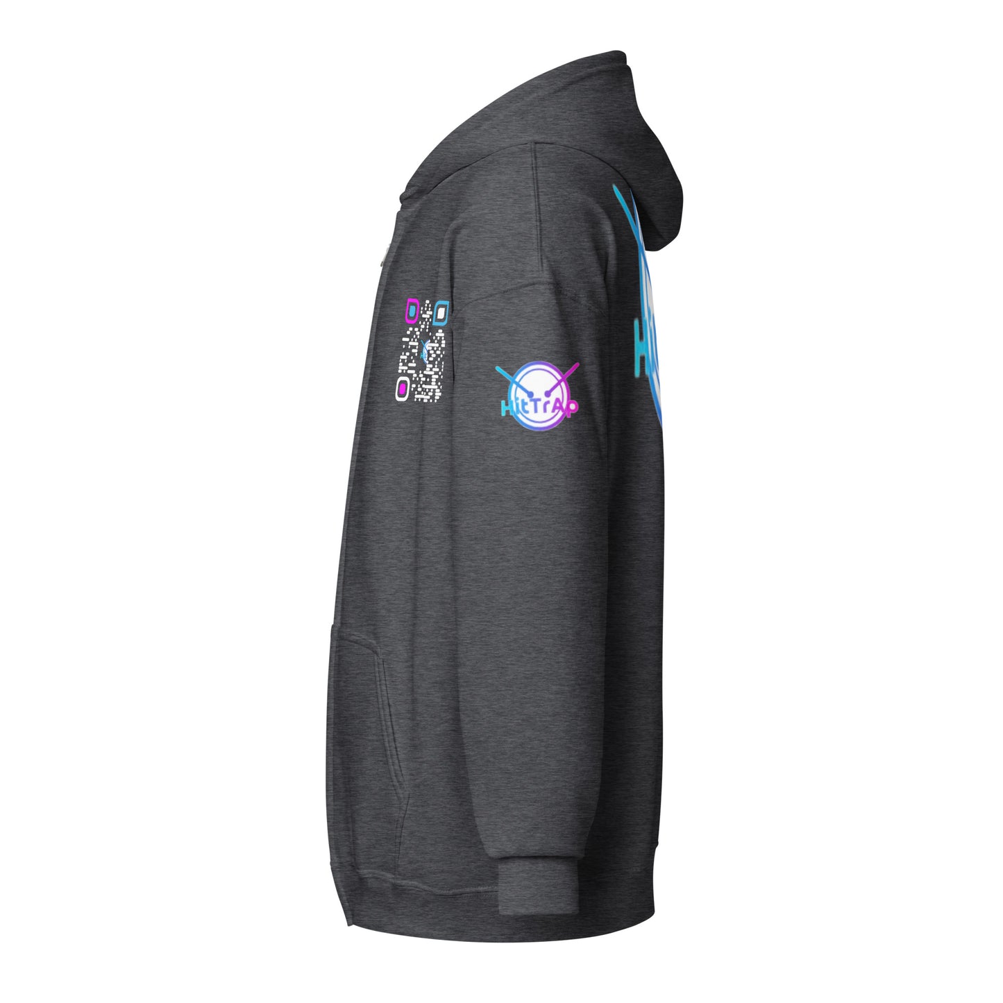 HitTrAp WhiteQR heavy zip hoodie