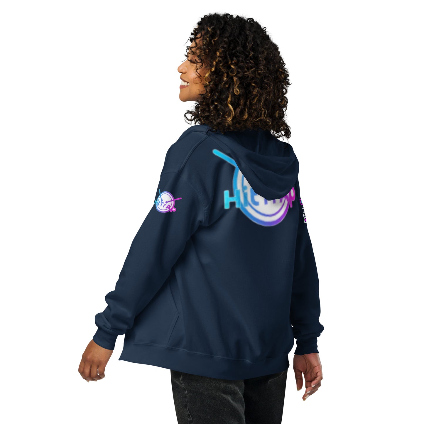 HitTrAp WhiteQR heavy zip hoodie