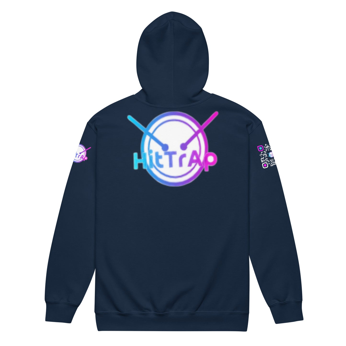 HitTrAp WhiteQR heavy zip hoodie
