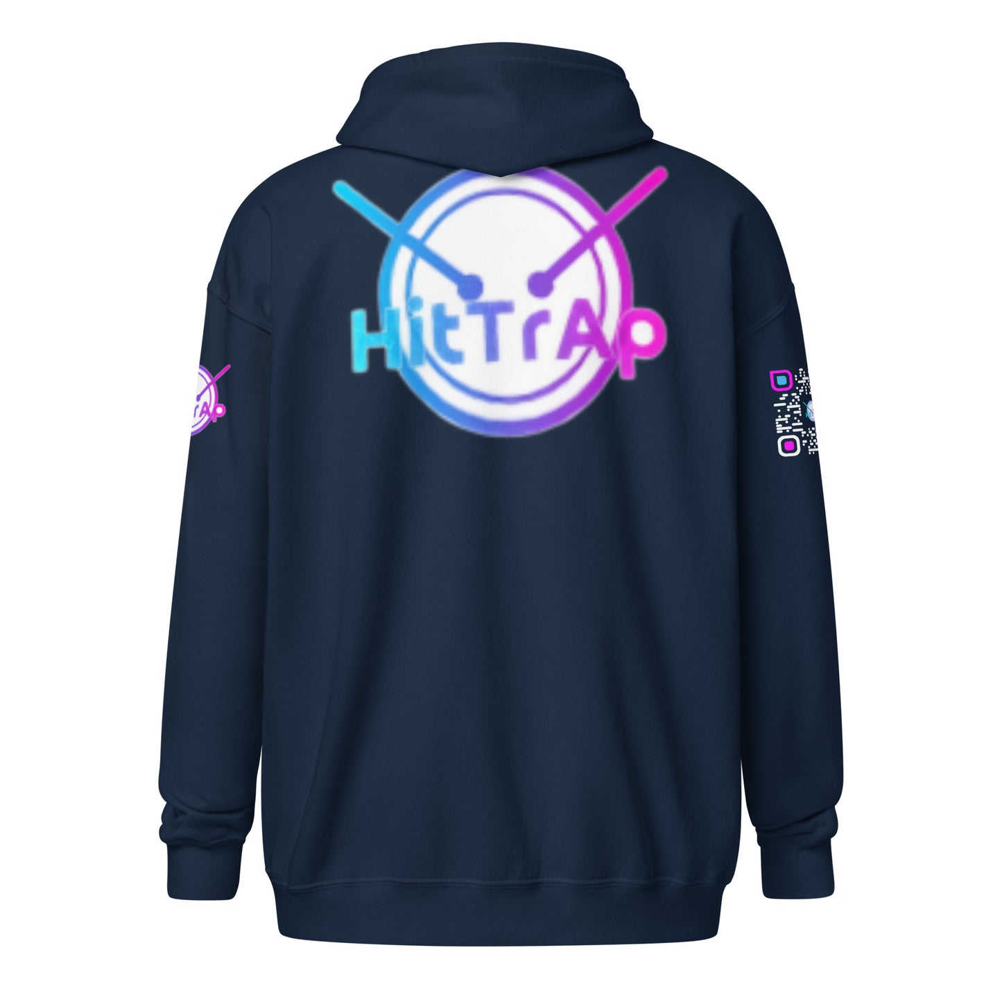 HitTrAp WhiteQR heavy zip hoodie