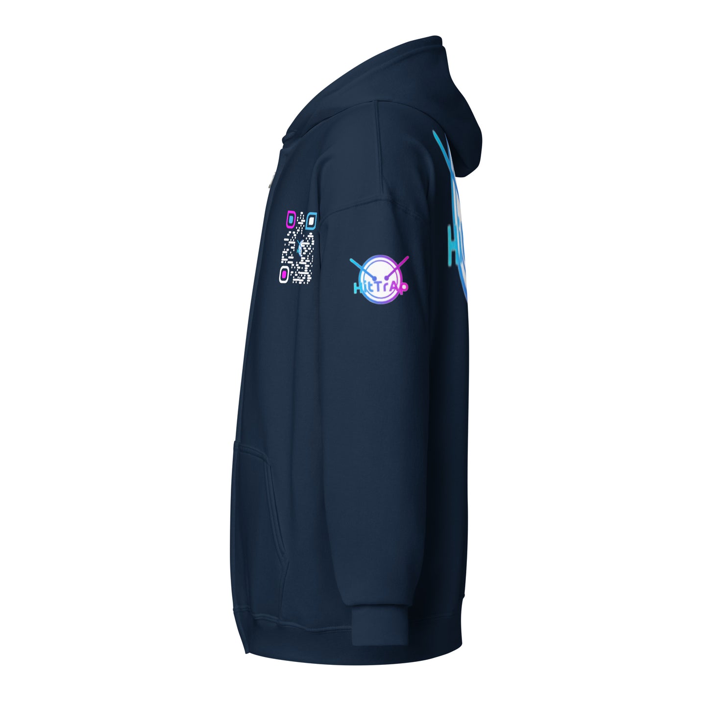 HitTrAp WhiteQR heavy zip hoodie