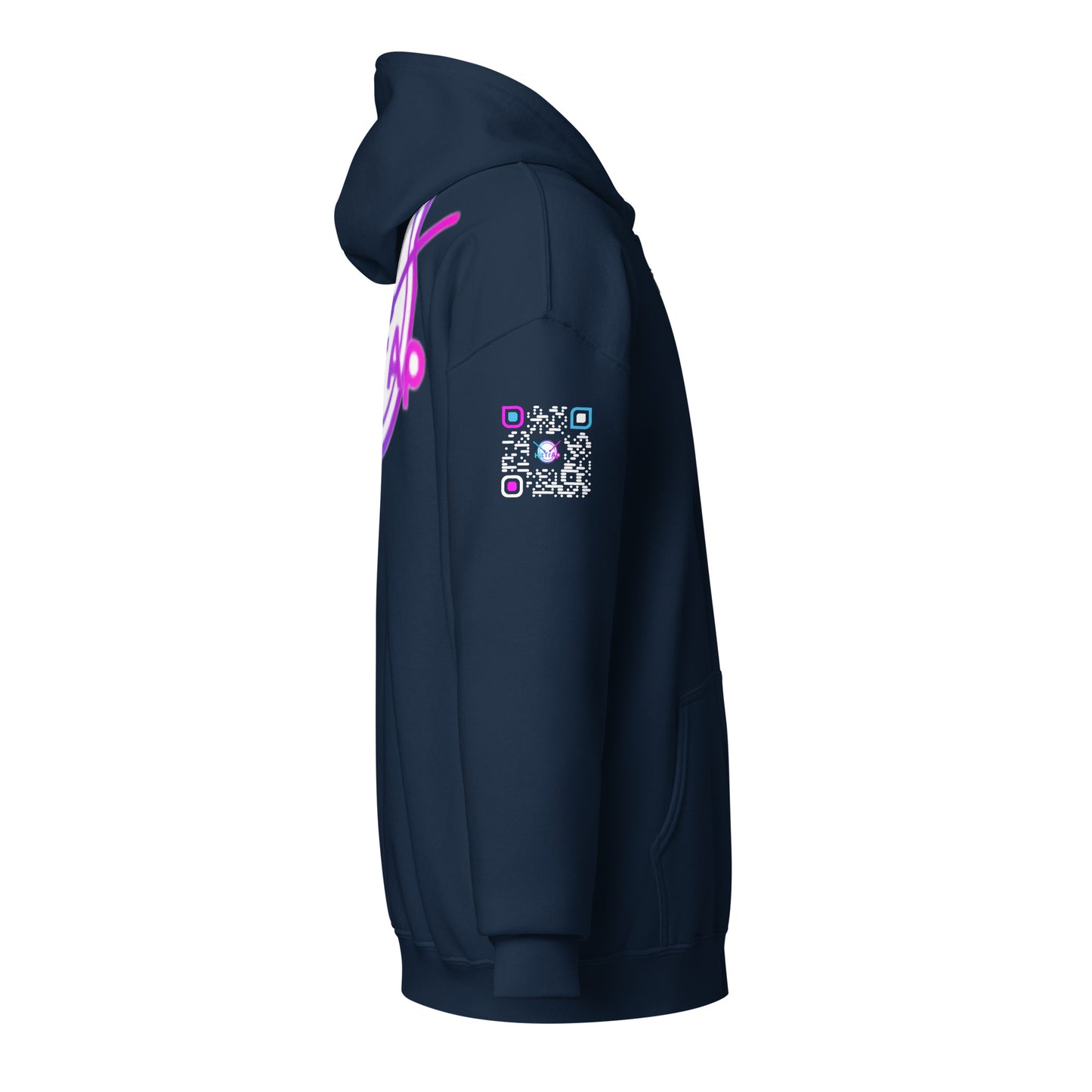HitTrAp WhiteQR heavy zip hoodie