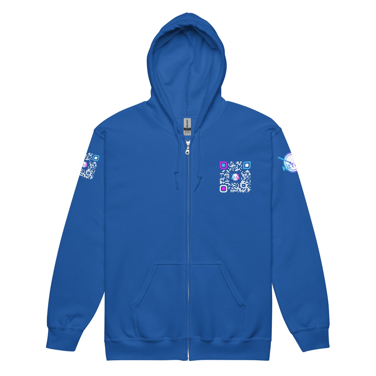 HitTrAp WhiteQR heavy zip hoodie