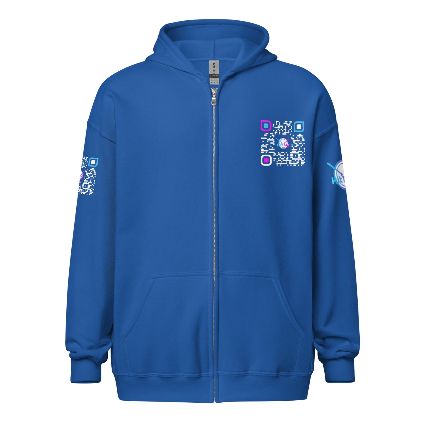 HitTrAp WhiteQR heavy zip hoodie