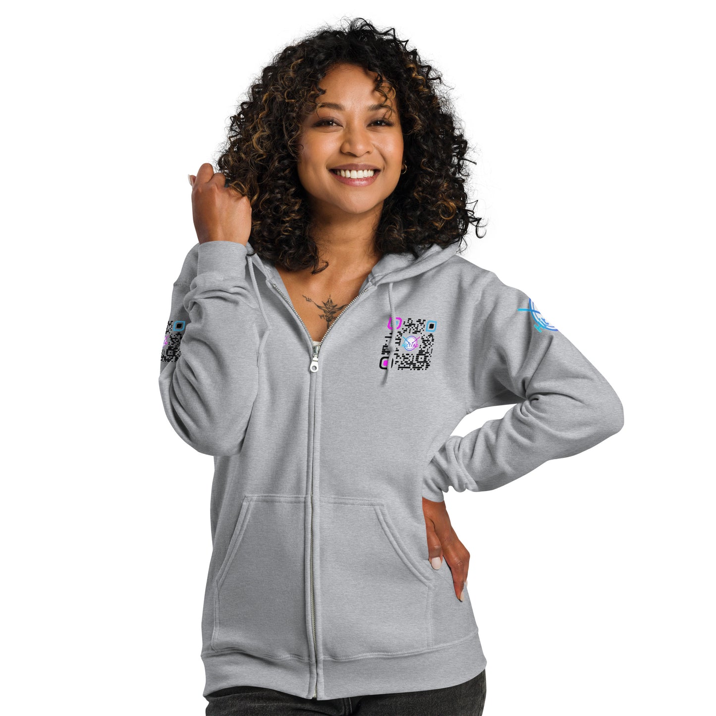 HitTrAp BlackQR heavy zip hoodie