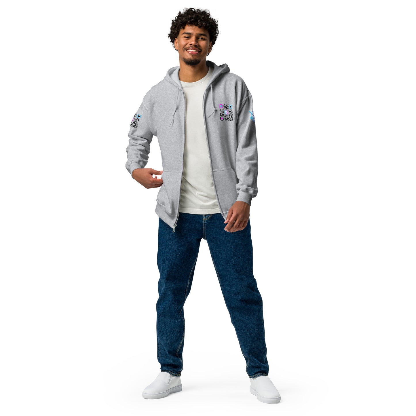 HitTrAp BlackQR heavy zip hoodie