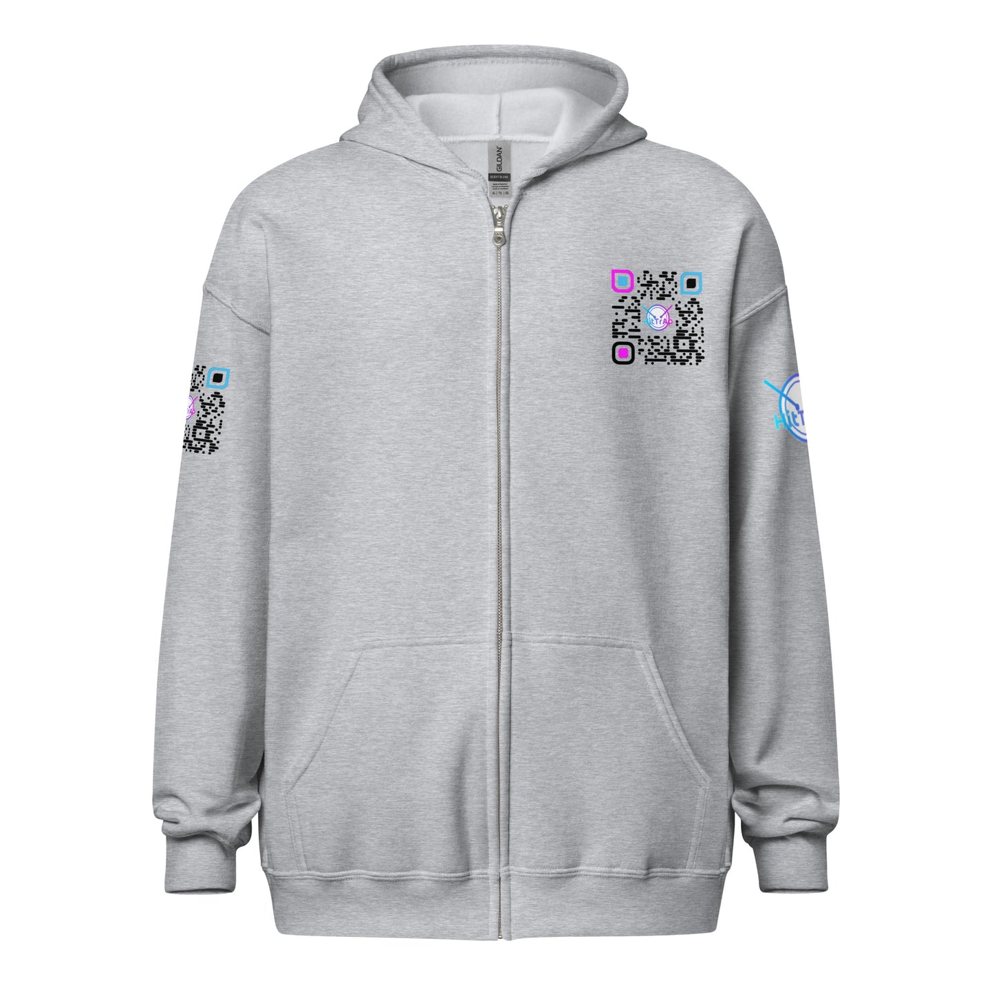 HitTrAp BlackQR heavy zip hoodie