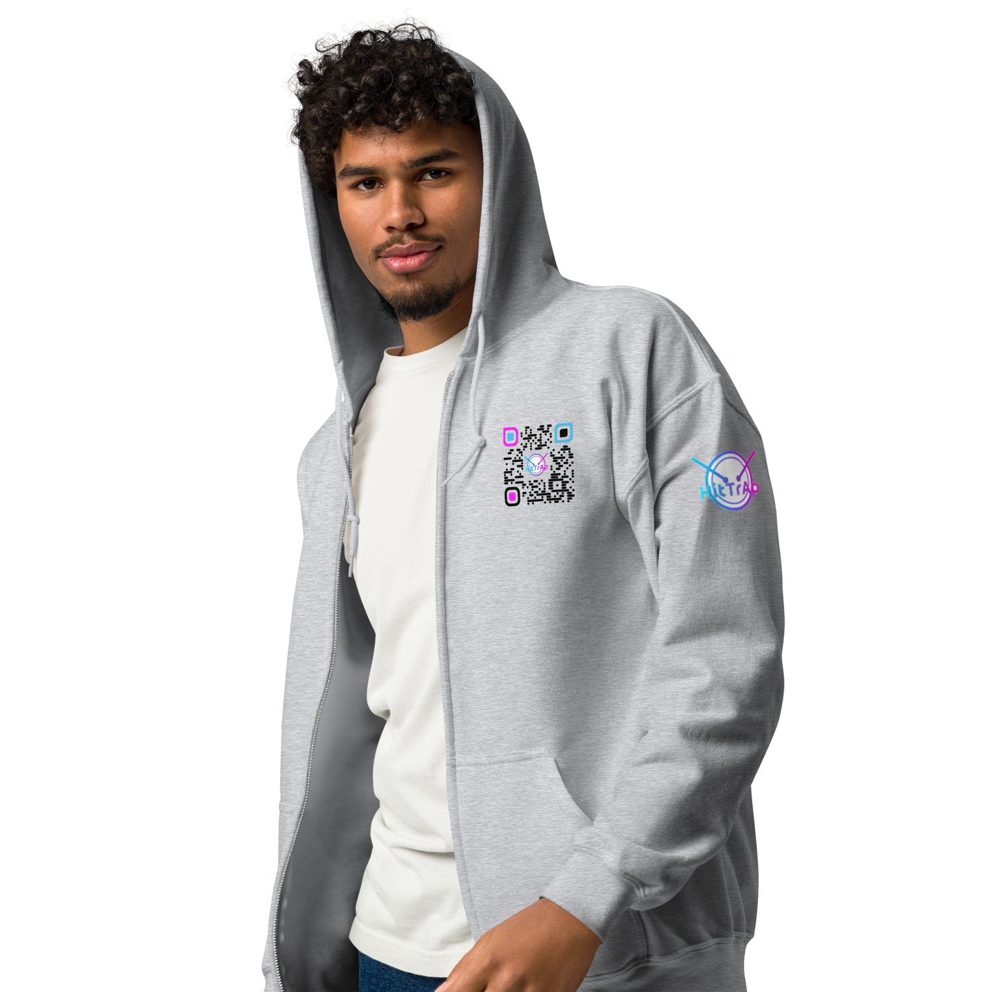 HitTrAp BlackQR heavy zip hoodie