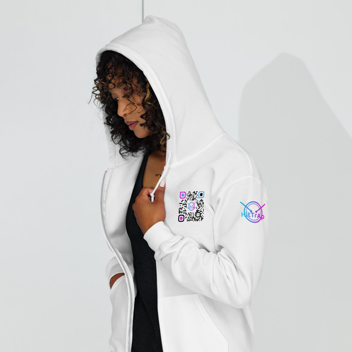 HitTrAp BlackQR heavy zip hoodie