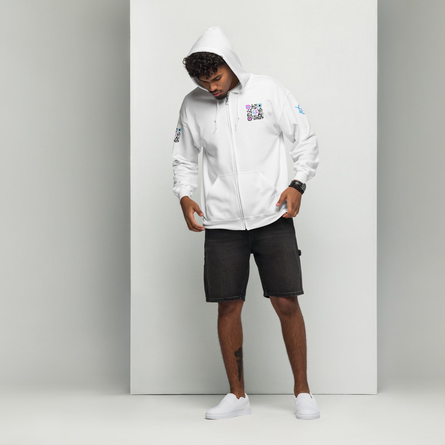 HitTrAp BlackQR heavy zip hoodie