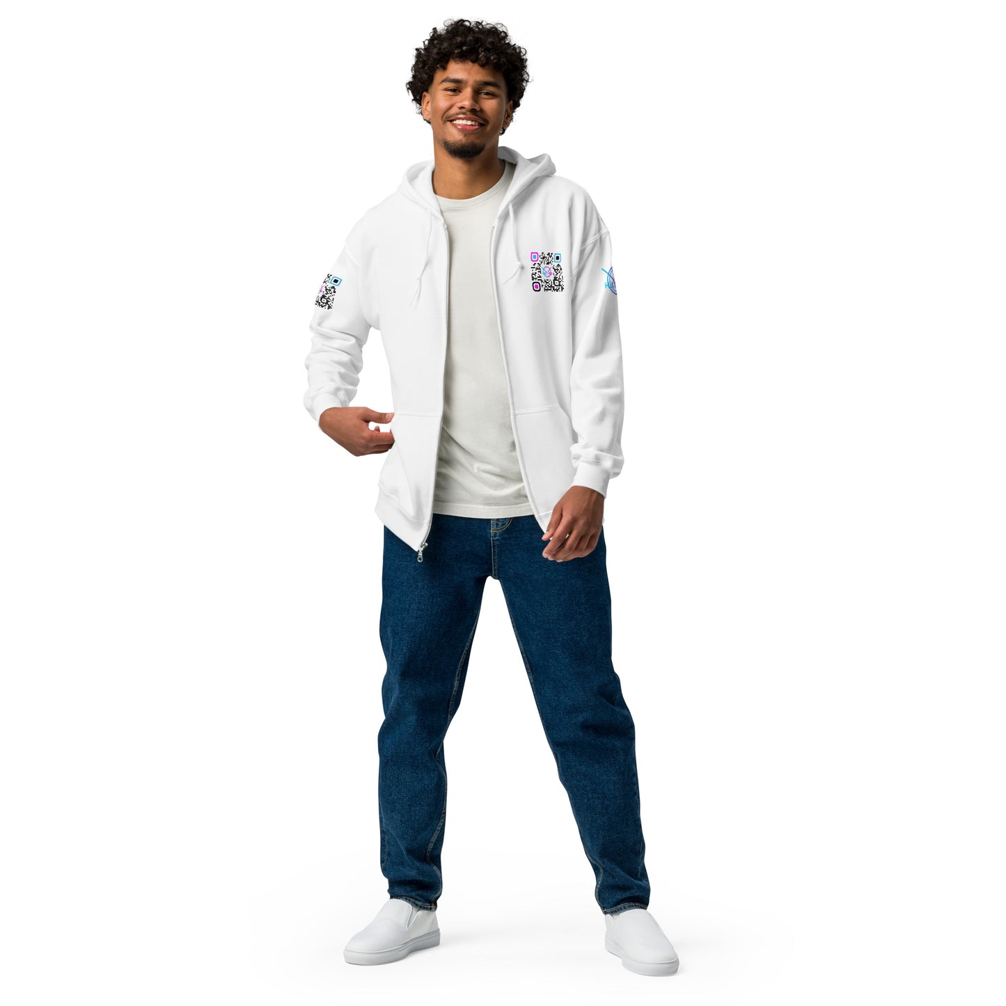 HitTrAp BlackQR heavy zip hoodie