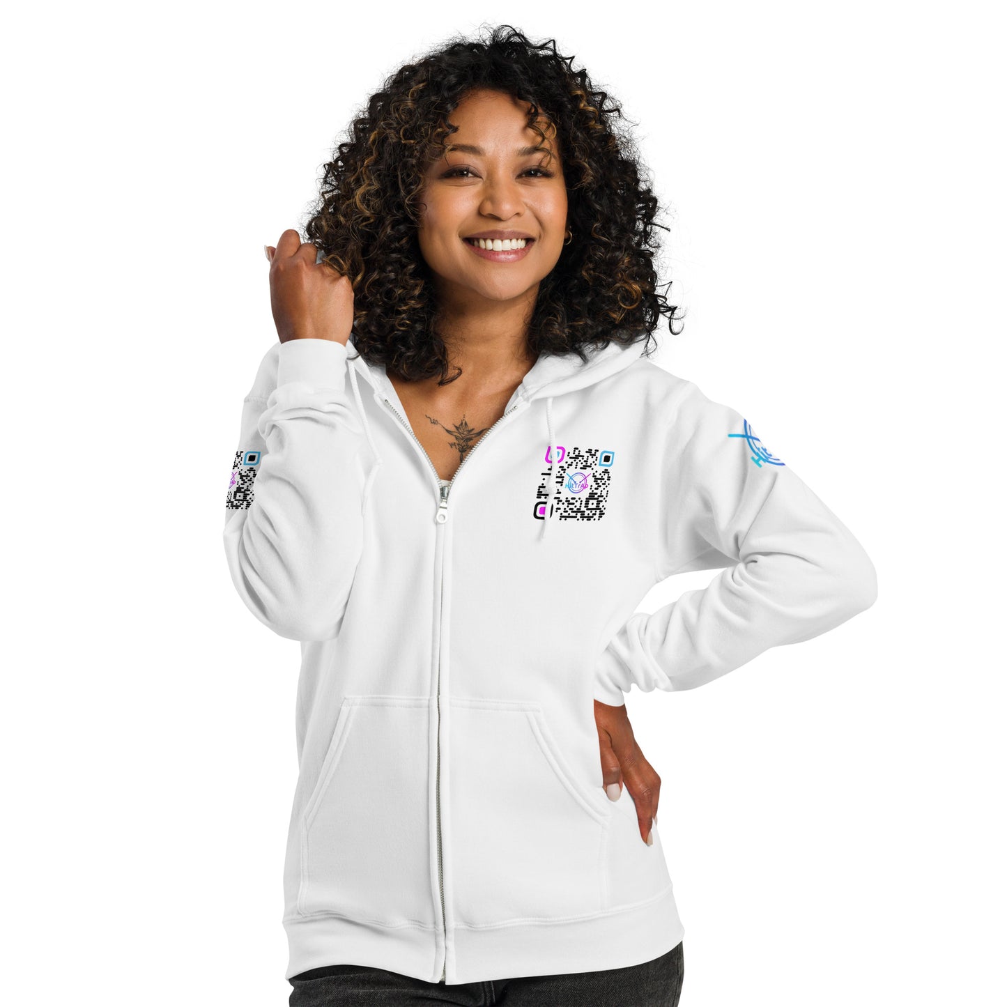 HitTrAp BlackQR heavy zip hoodie