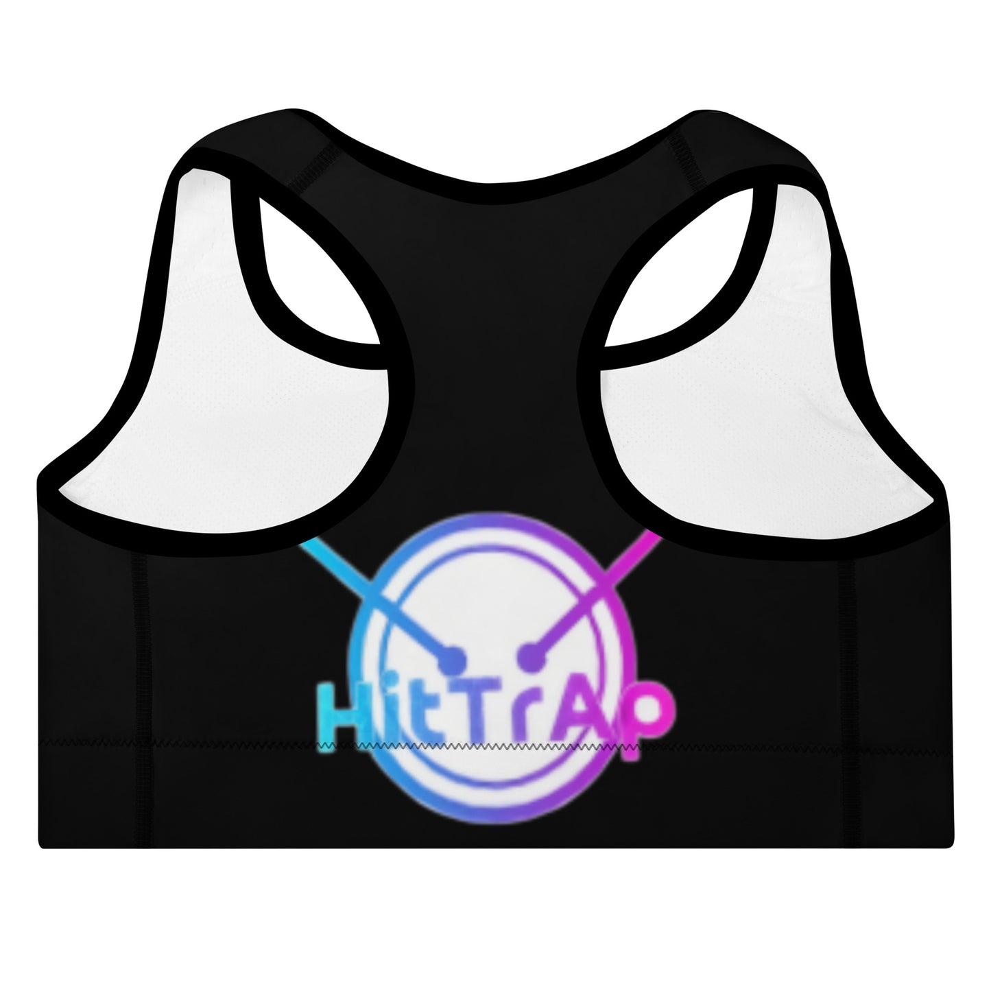 Padded Sports Bra (Black, White QR)