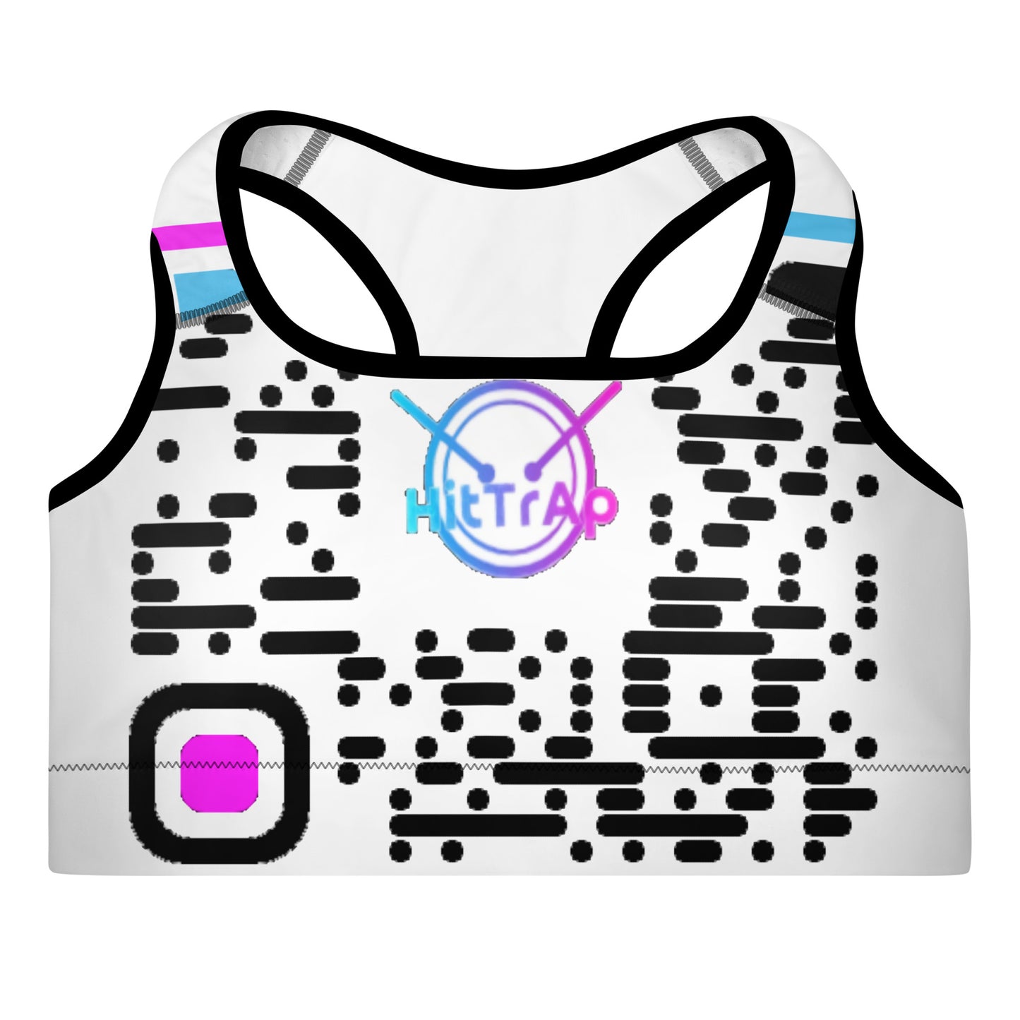 Padded Sports Bra (White, Black QR)