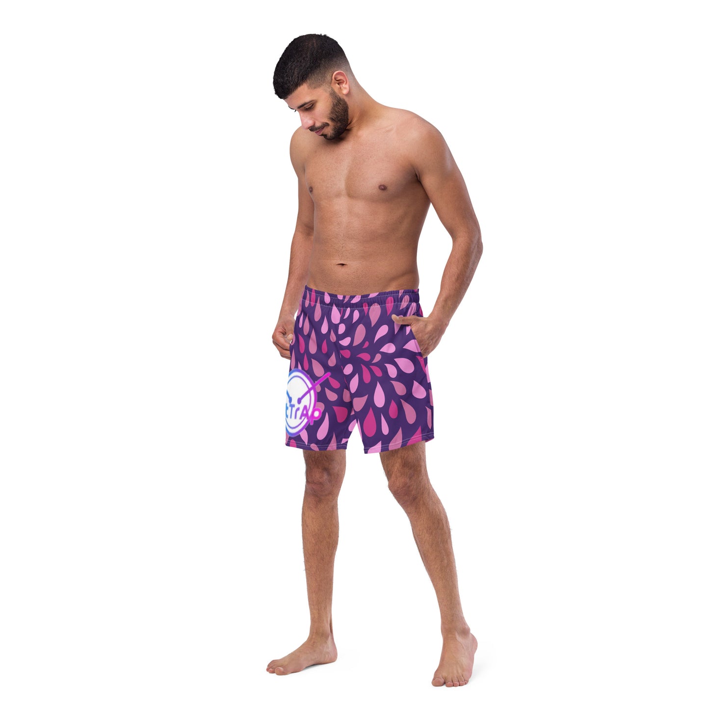 Men's swim trunks (Purple Drip)